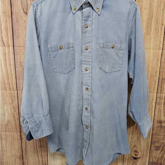 Vintage Outdoor Exchange blue corduroy button down longsleeve size M - Picture 3 of 9